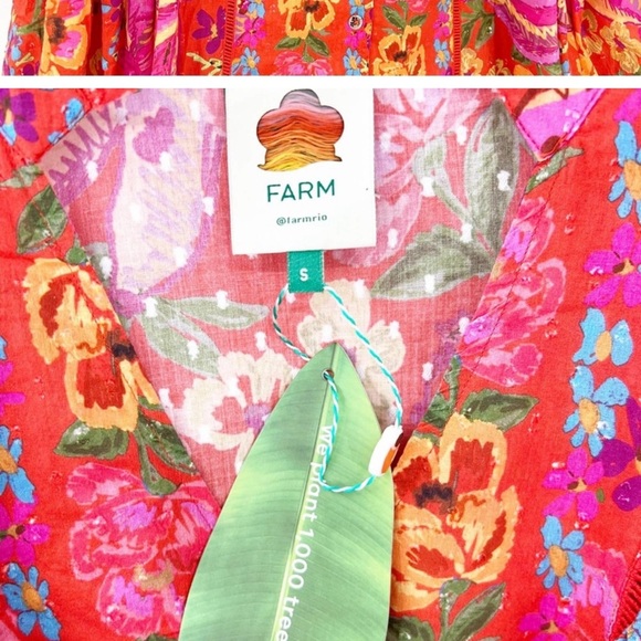 NWT FARM Rio Spring Bananas Ruffle Blouse S - Picture 4 of 4